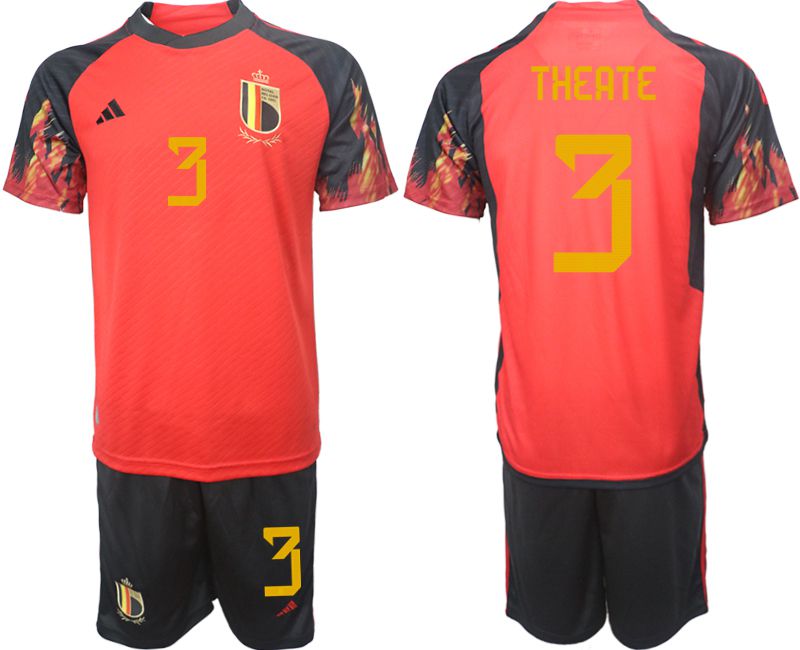 Men 2022 World Cup National Team Belgium home red #3 Soccer Jerseys->belgium->Soccer Club Jersey
